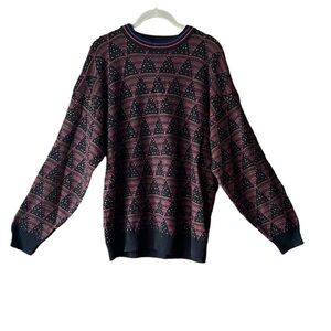 Vintage Robert Bruce Geometric Triangle men’s sweater. Size L